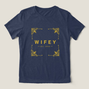 Modern Wifey Navy T-shirt in comfortabele Tri-Blen
