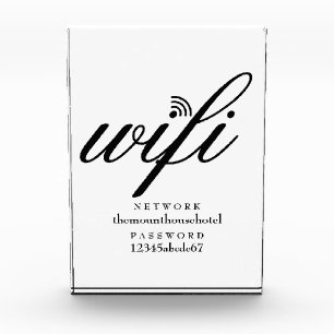 Modern Wifi Netwerk en Wachtwoord Bord Fotoblokken