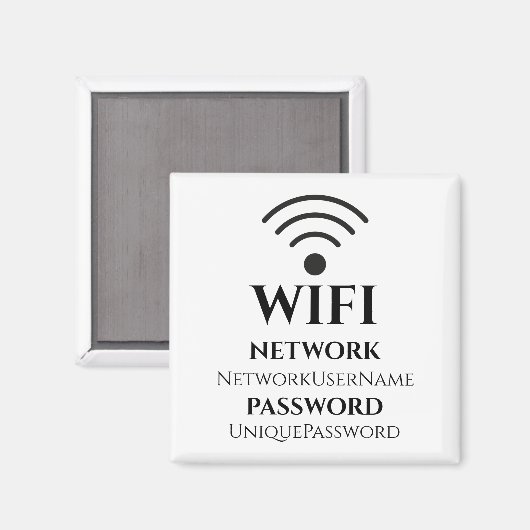 Modern WiFi-netwerk en wachtwoord Magneet (Voorkant / Achterkant)