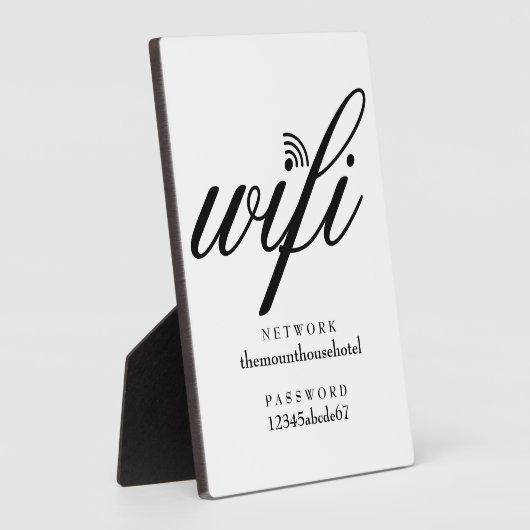 Modern Wifi Network and Password Sign Fotoplaat (Zijkant)