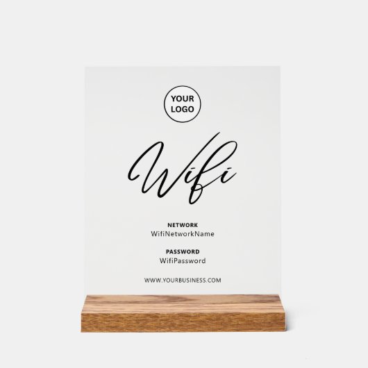 Modern Wifi Password Network Acryl Bord (Voorkant)