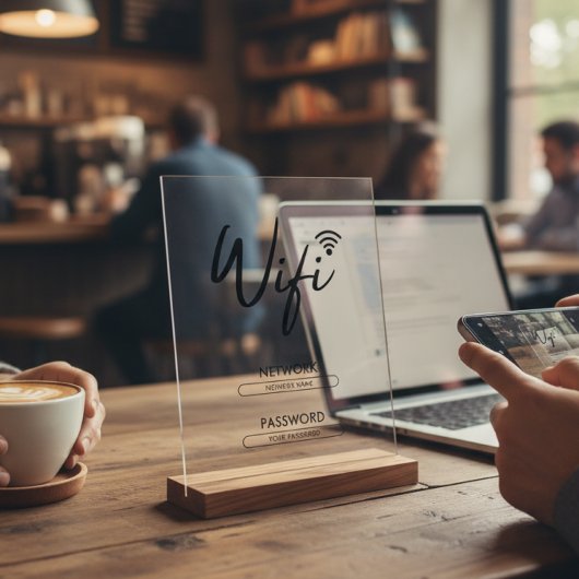 Modern Wifi Password Network Acryl Bord