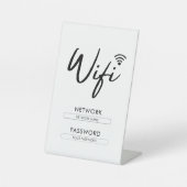 Modern Wifi Password Network  Reclamebord Met Voetstuk (Voorkant)