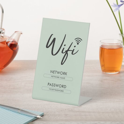 Modern Wifi Password Network  Reclamebord Met Voetstuk (Insitu)