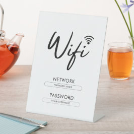 Modern Wifi Password Network  Reclamebord Met Voetstuk