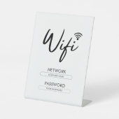 Modern Wifi Password Network Reclamebord Met Voetstuk (Voorkant)