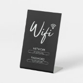 Modern Wifi Password Network  Reclamebord Met Voetstuk (Voorkant)
