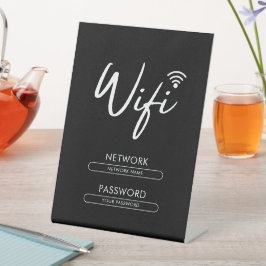 Modern Wifi Password Network  Reclamebord Met Voetstuk
