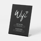 Modern Wifi Password Network Reclamebord Met Voetstuk (Voorkant)