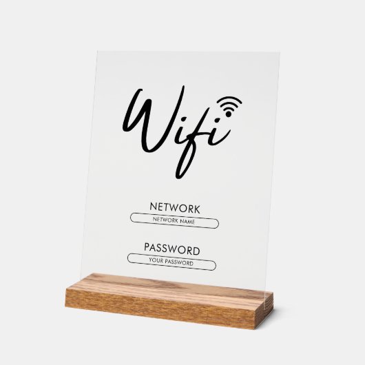 Modern Wifi Wachtwoord Netwerk Acryl Bord (Hoek)