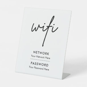 Modern Wifi Wachtwoord Netwerk Voetstuk Bord Reclamebord Met Voetstuk
