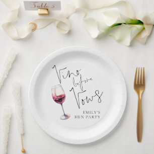 Modern Wijn Voor Huwelijk Hen Party Papieren Bordje