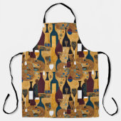 Modern wijnpatroon schort (Voorkant)