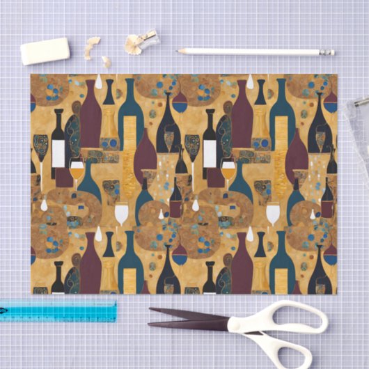 Modern wijnpatroon tissuepapier (Craft)