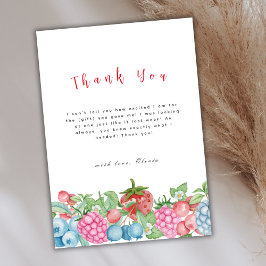 Modern Wild Berry Sweet Baby shower Bedankkaart