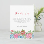 Modern Wild Berry Sweet Baby shower Bedankkaart (Staand voorkant)