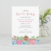 Modern Wild Berry Sweet Baby shower Kaart (Staand voorkant)