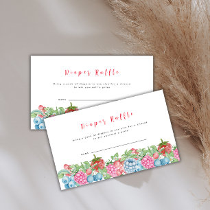 Modern Wild Berry Sweet Luier Raffle Baby shower Informatiekaartje