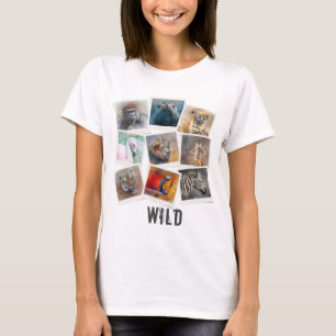 Modern Wild Dieren Foto Frame Collage T-shirt