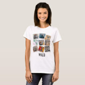 Modern Wild Dieren Foto Frame Collage T-shirt (Voorkant volledig)