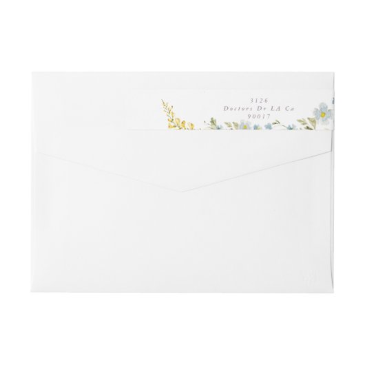 Modern Wild Flower Boho Wedding Address (Achterkant)