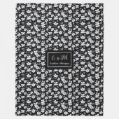 Modern Wild Flowers Blanket Custom Monochrome Fleece Deken (Voorkant)