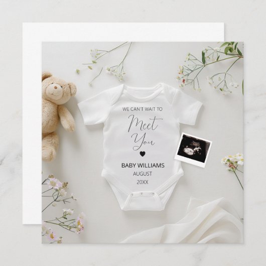 Modern Wild Flowers zwangerschapsaankondiging Kaart (Voorkant / Achterkant)