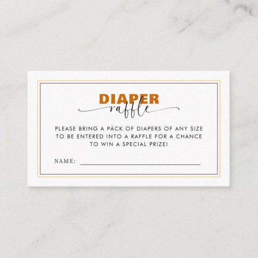 MOdern Wild One diaper raffle  Informatiekaartje (Voorkant)