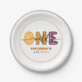Modern Wild One First Birthday Papieren Bordje (Voorkant)