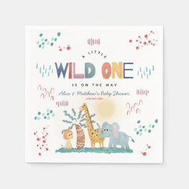 Modern Wild One Safari Dieren Boy Baby shower Servet