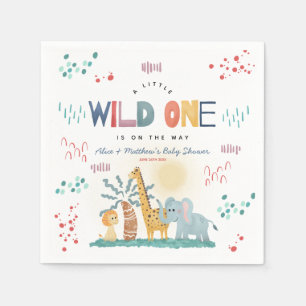 Modern Wild One Safari Dieren Boy Baby shower Servet