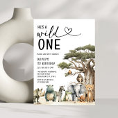 Modern Wild One Safari Oerwoud Boy 1e verjaardag Kaart