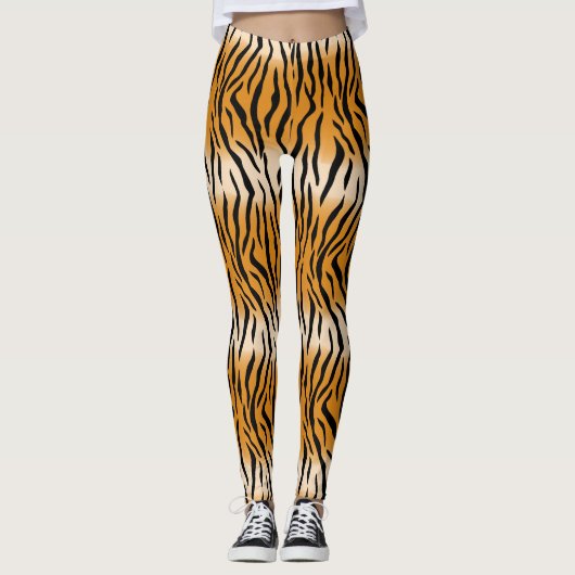 Modern Wild Tiger Pattern Leggings (Voorkant)