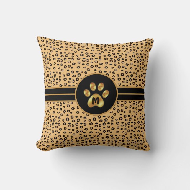 Modern Wild Tiger Pattern & Paw Kussen (Voorkant)