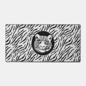 Modern Wild White Tiger Pattern Bureaumat (Voorkant)