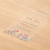 Modern, Wildbloem, Baby shower Acryl Uitnodigingen (Laagn)