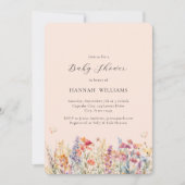 Modern, Wildbloem, Baby shower Kaart (Voorkant)