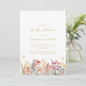 Modern, Wildbloem, Baby shower Kaart (Staand voorkant)