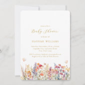 Modern, Wildbloem, Baby shower Kaart (Voorkant)