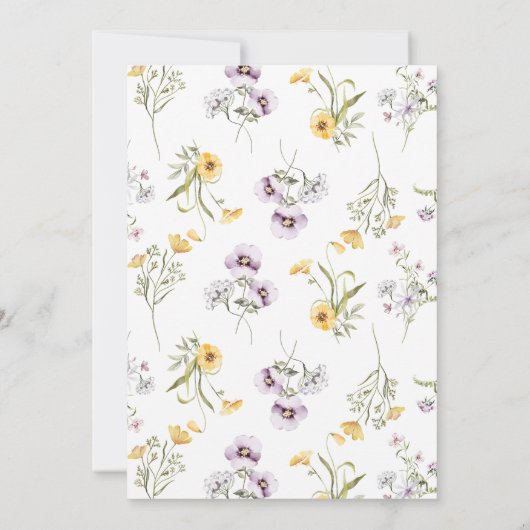 Modern Wildbloemen Bridal Shower Kaart (Achterkant)