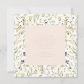 modern wildbloemroze meisje hallo geboorte van bab aankondiging (Achterkant)