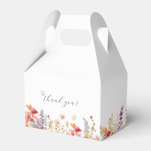 Modern, wilde bloem, Baby shower Bedankdoosjes (Achterkant)
