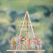 Modern, wilde bloem Baby shower Welkom Acryl Bord (Neutraal)