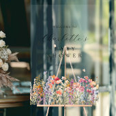 Modern, wilde bloem Baby shower Welkom Acryl Bord