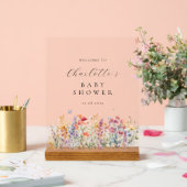 Modern, wilde bloem Baby shower Welkom Acryl Bord (Huwelijk)