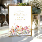Modern, wilde bloem Baby shower Welkom Poster