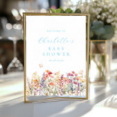 Modern, wilde bloem Baby shower Welkom Poster