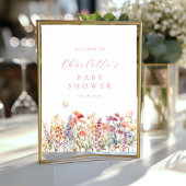 Modern, wilde bloem Baby shower Welkom Poster
