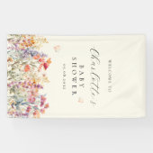 Modern, wilde bloem baby shower welkom spandoek (Horizontaal)