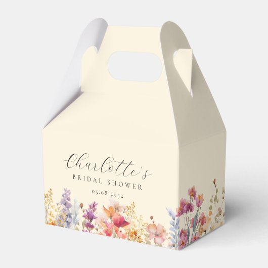 Modern, wilde bloem, bruidsmeisjesfeest bedankdoosjes (Voorkant Zijde)